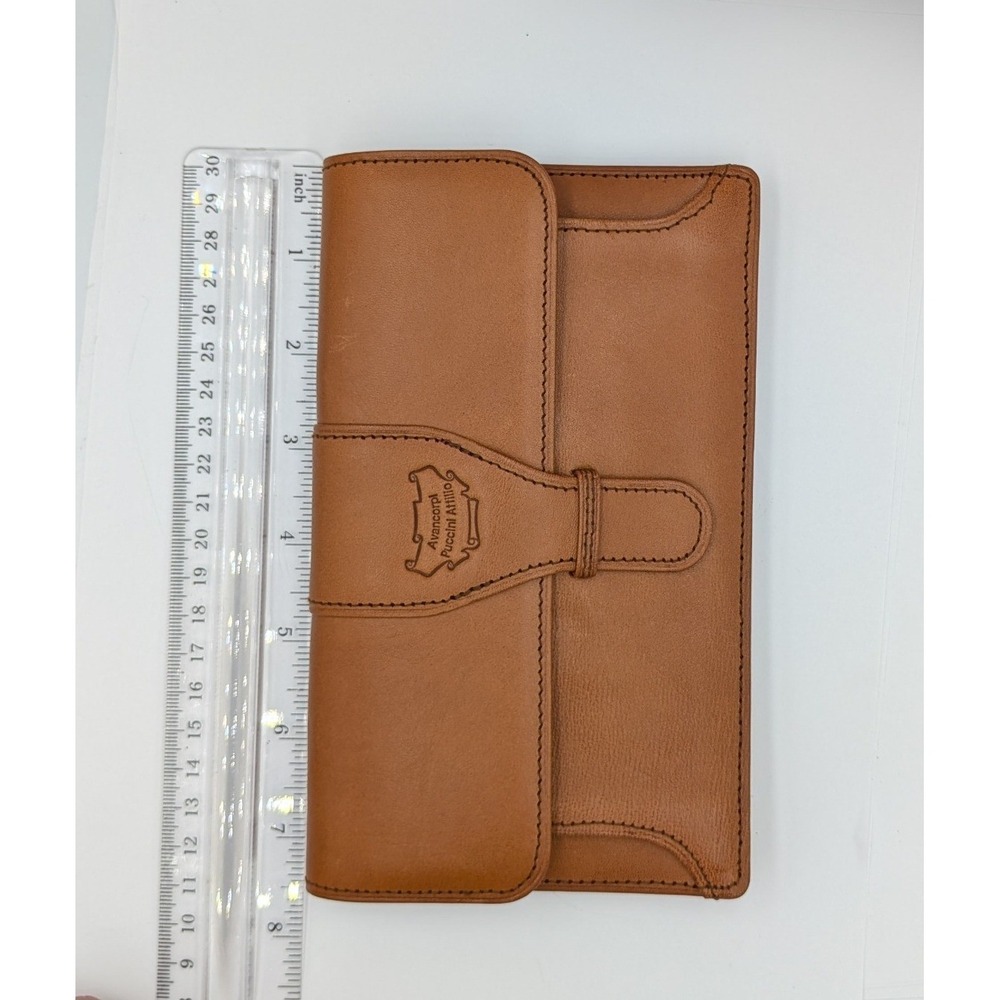 Avancorpi Puccini Attilio Wallet Tan Italian Leather Long Continental Cognac EUC - Picture 11 of 12